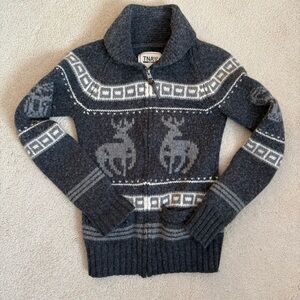 Aritzia TNA Cowichan Y2K wool sweater charcoal